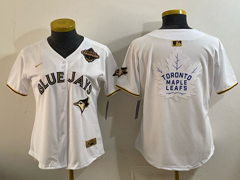 Women Toronto Blue Jays Blank White Gold 5th Throwback 2026 Nike MLB Jersey style 02